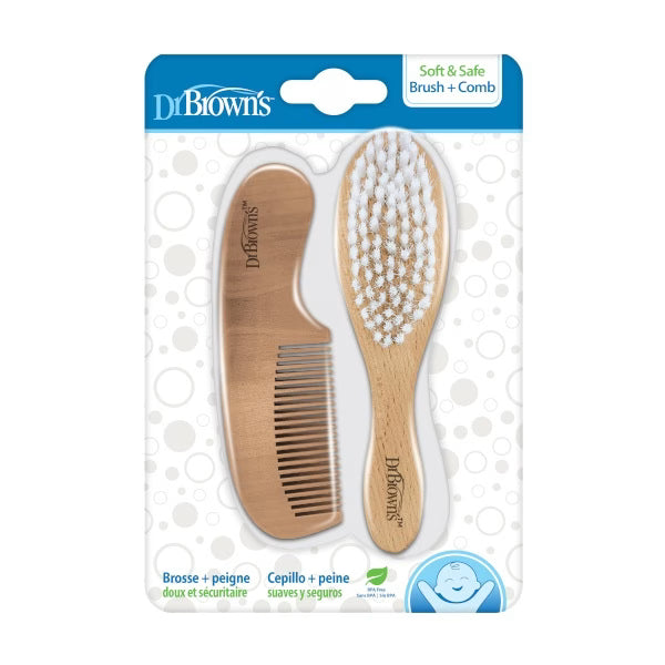 Dr Brown’s Brosse & Peigne Bois Doux Bébé