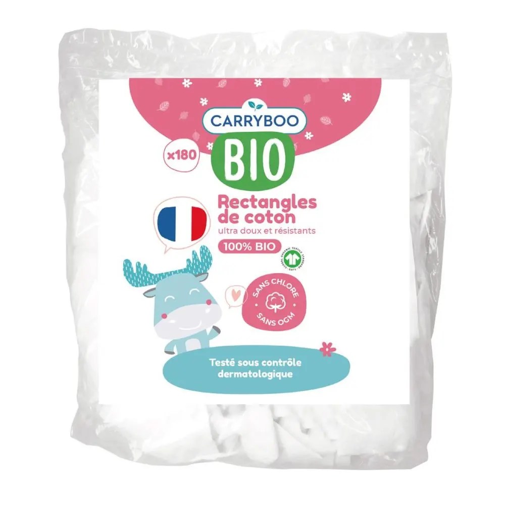 Carryboo rectangles de coton bio 180 rectangles