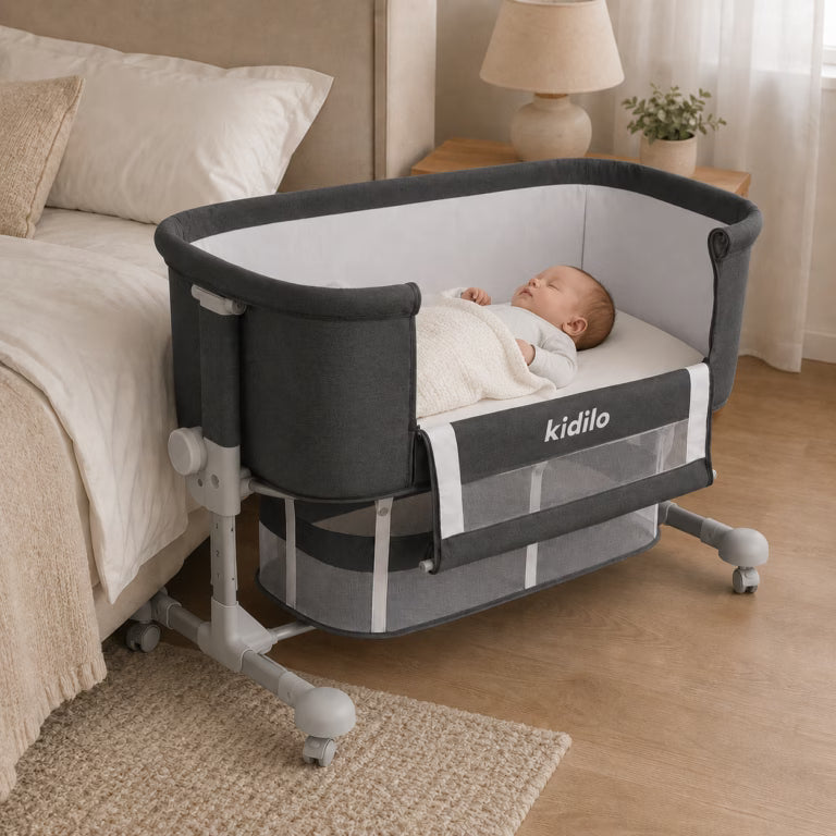 Berceau Cododo avec Rangement et Moustiquaire – Gris