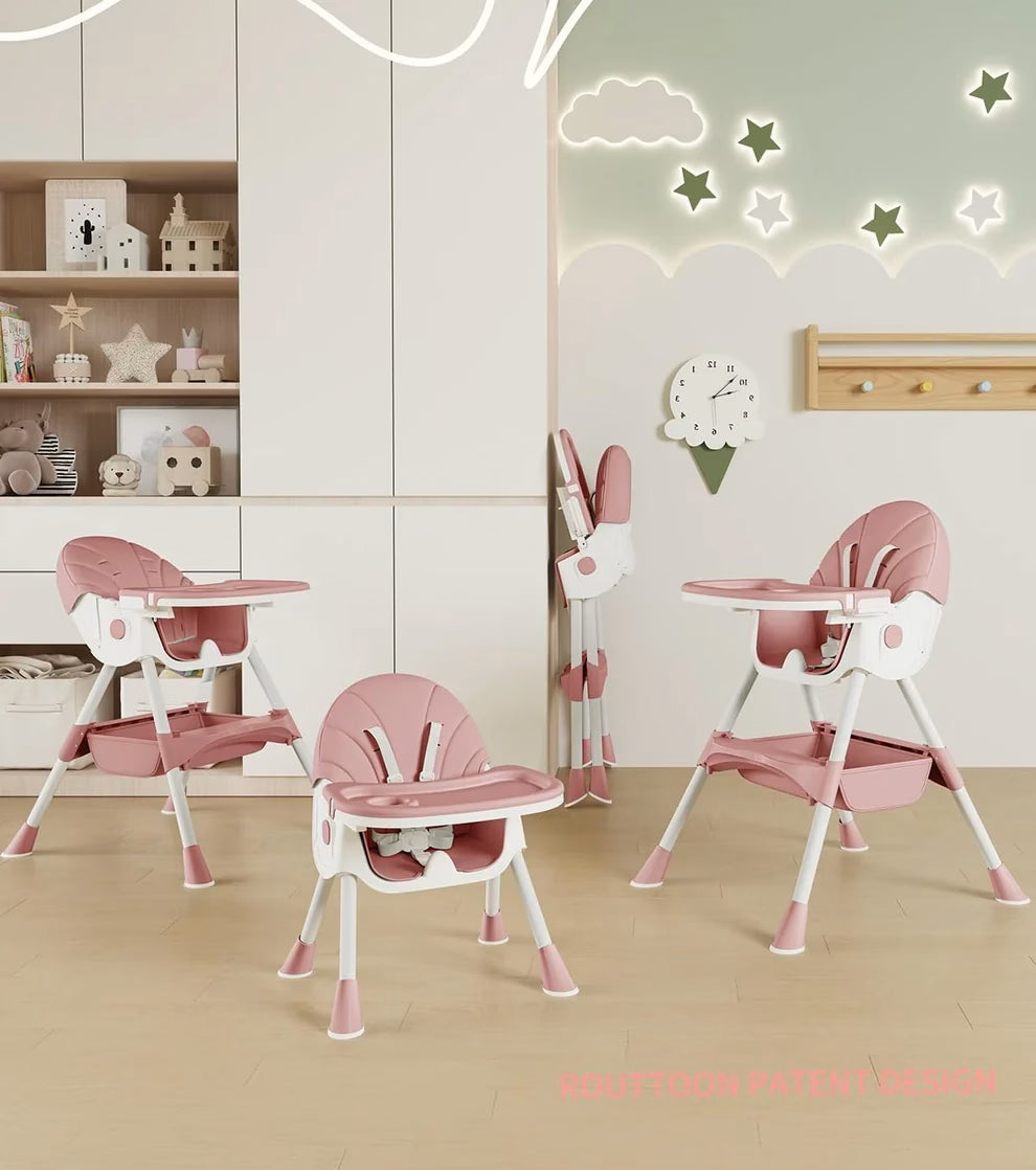 Chaise haute évolutive 5-en-1 kidilo-rose