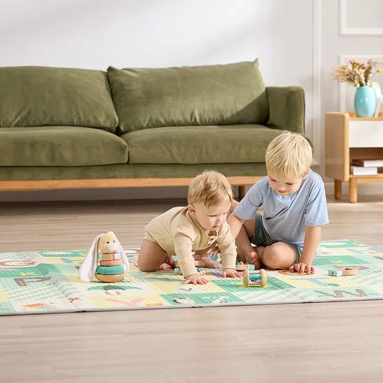 Tapis de jeu pliable double face Hape 177×147 cm