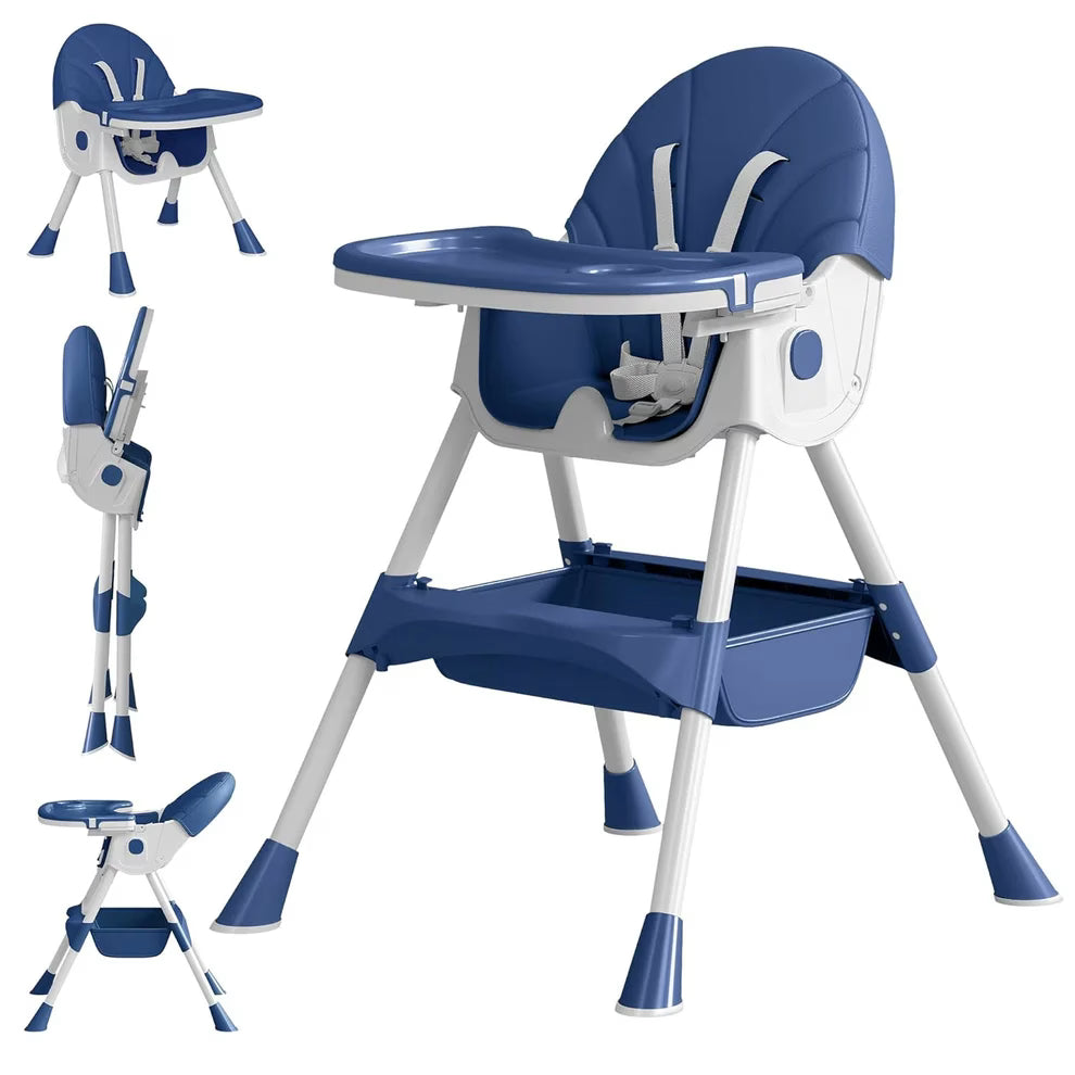 Chaise haute évolutive 5-en-1 kidilo-bleu