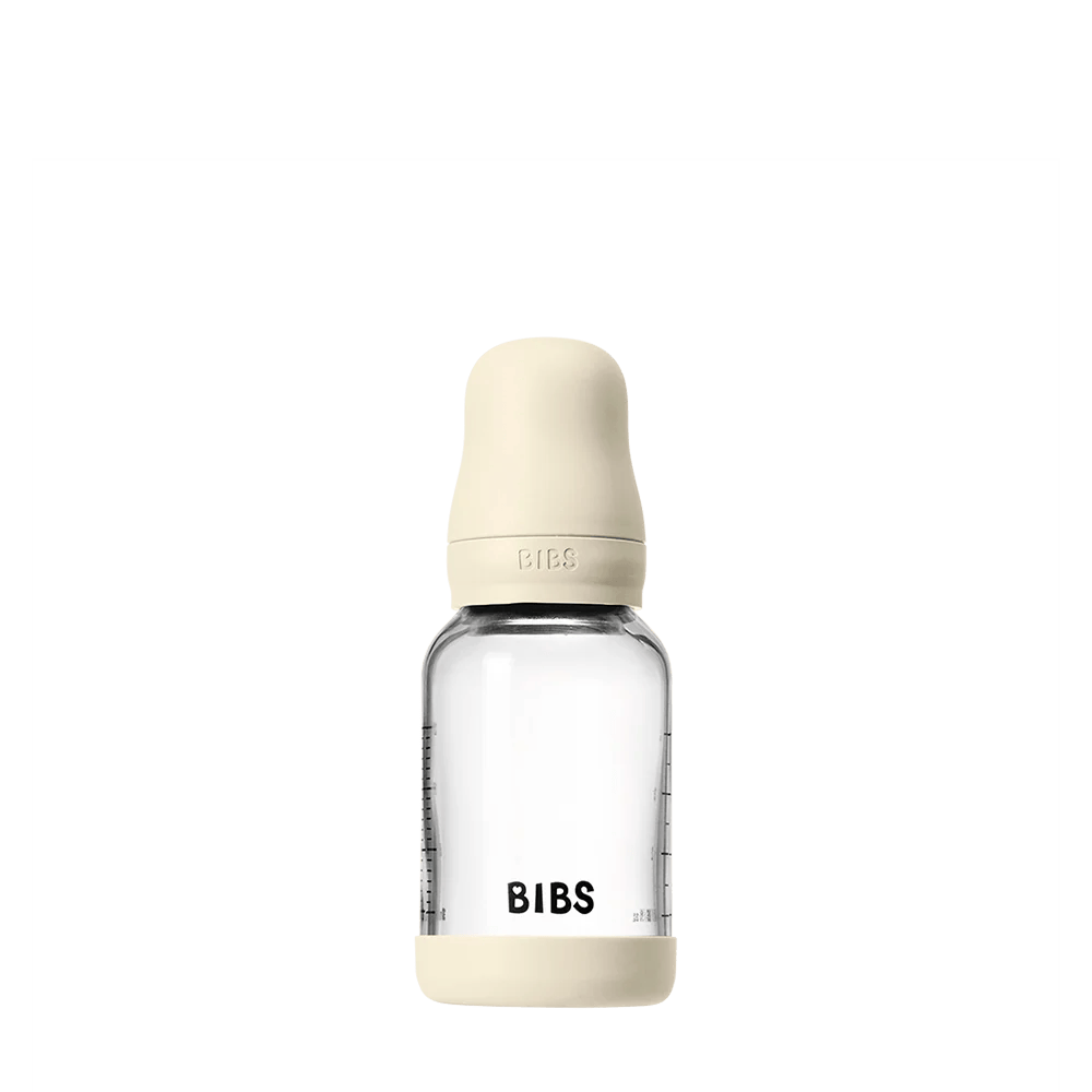 BIBS – Biberon en verre rond latex 120ml Slow Flow – Ivory