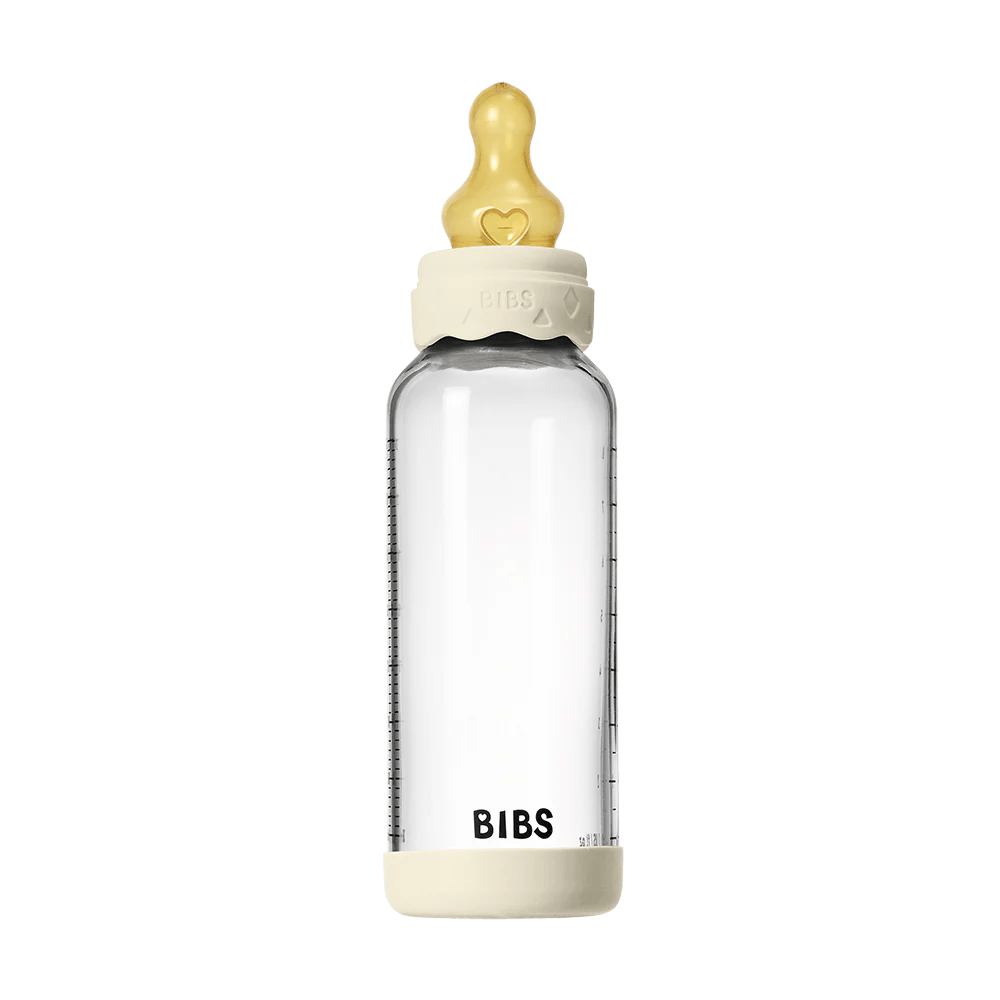 BIBS – Biberon en verre rond latex 240ml medium Flow – Ivory
