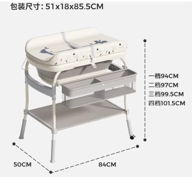 able à langer & Baignoire avec Thermomètre digital intégré