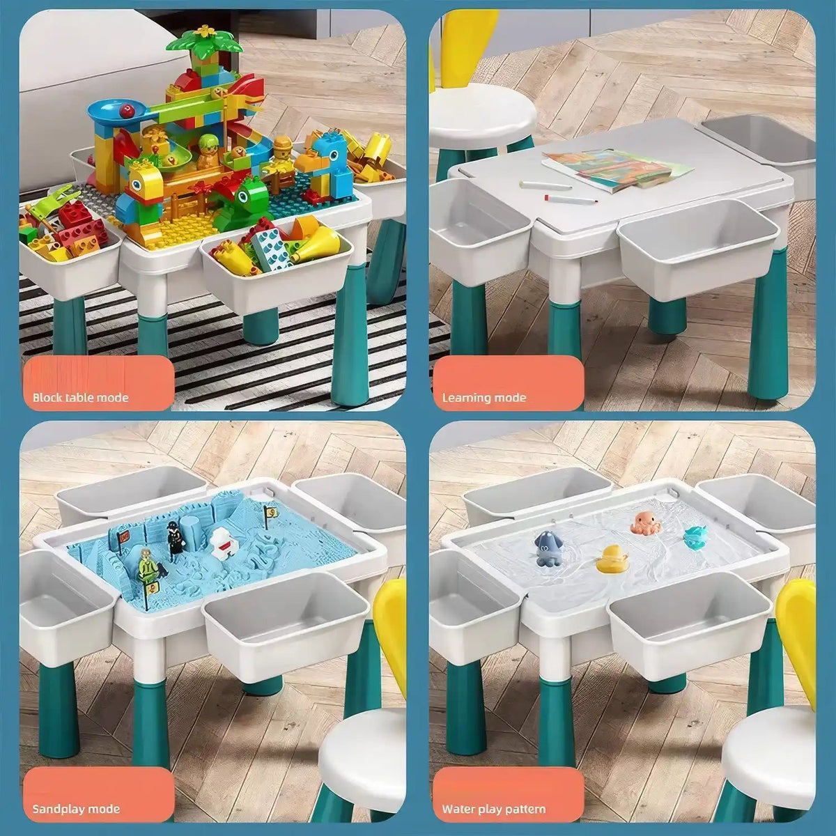 Table de construction éducative avec blocs – 220 pièces