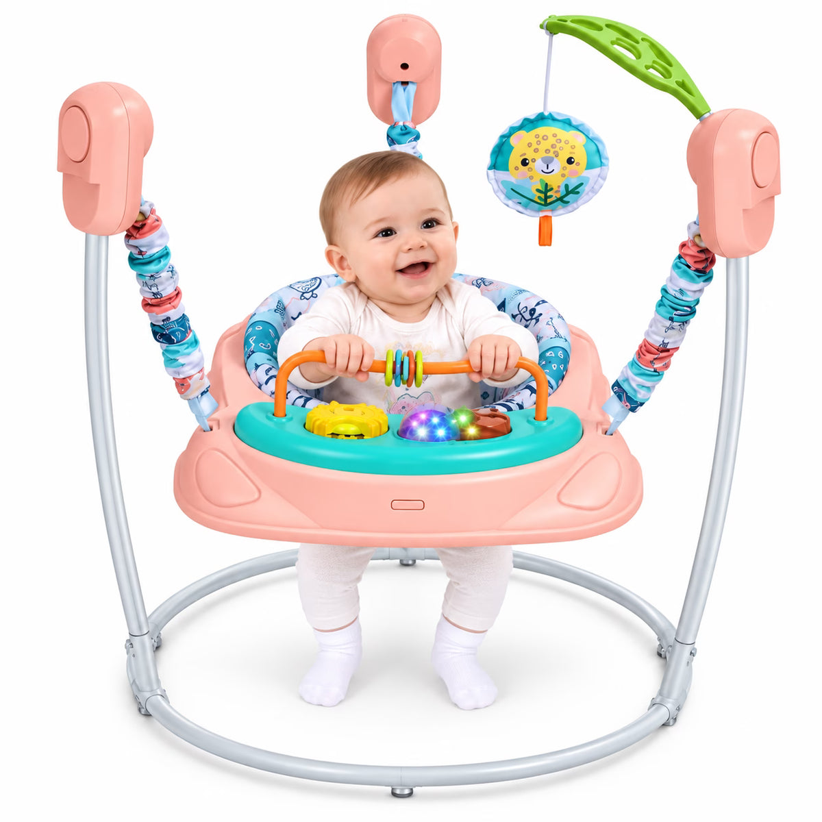 Monbébé Baby Jumper – Aire d’éveil à rebonds avec Rose