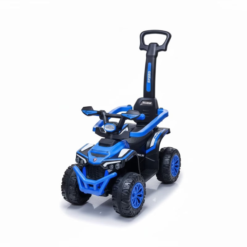 Voiture à Pousser 3 en 1 – Porteur Bébé avec Bascule Électrique – Bleu