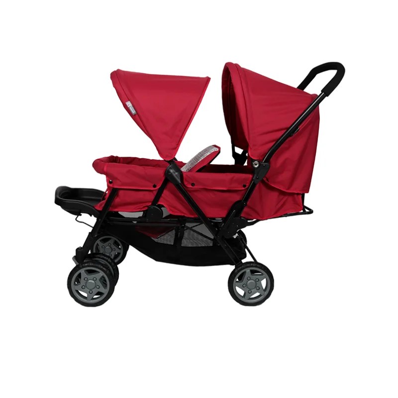 POUSSETTE JUMEAUX ROUGE – MAMALOVE