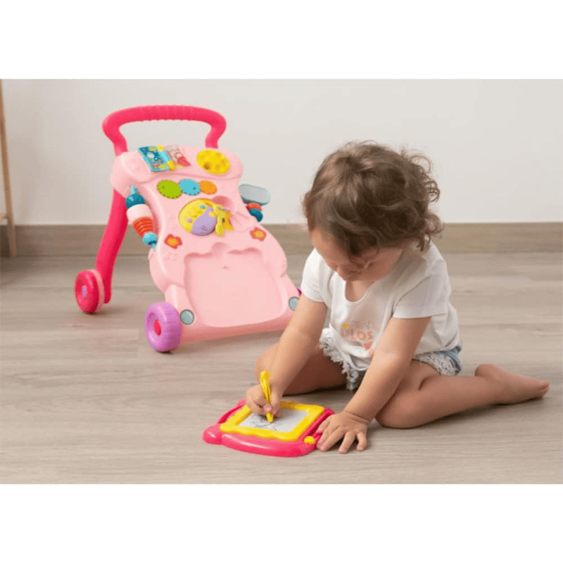 Trotteur avec lumière et musique 6M+ – Rose- Huanger
