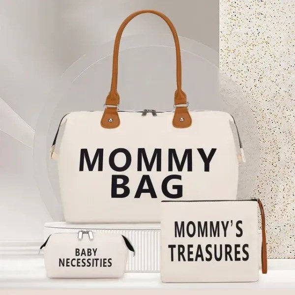 Sac à langer Mommy Bag blanc + 2 Trousses