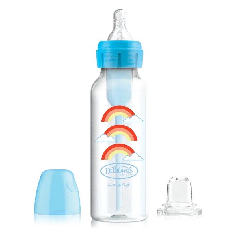 Dr. Brown’s Biberon 250ml Cole étroit Bleu 6M+