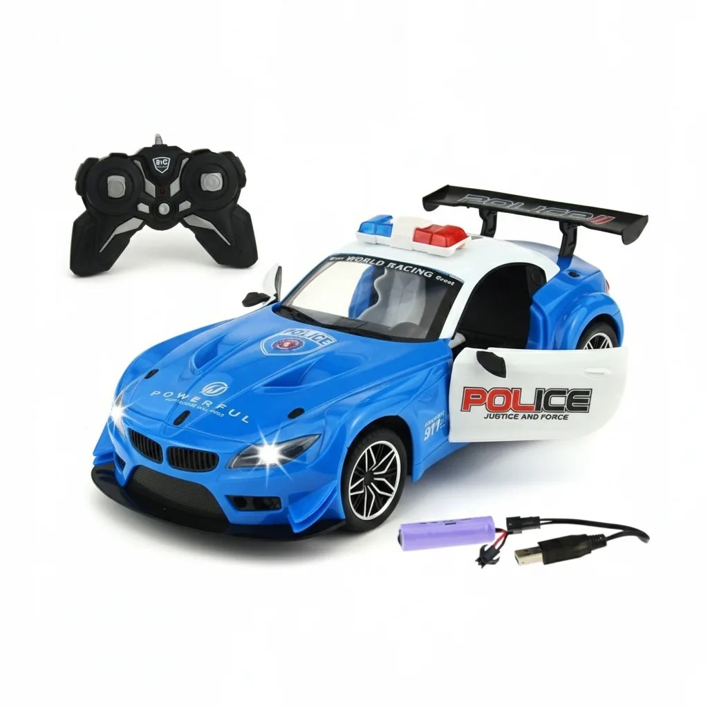 Voiture de Police Télécommandée – Portes Ouvrantes & Lumières