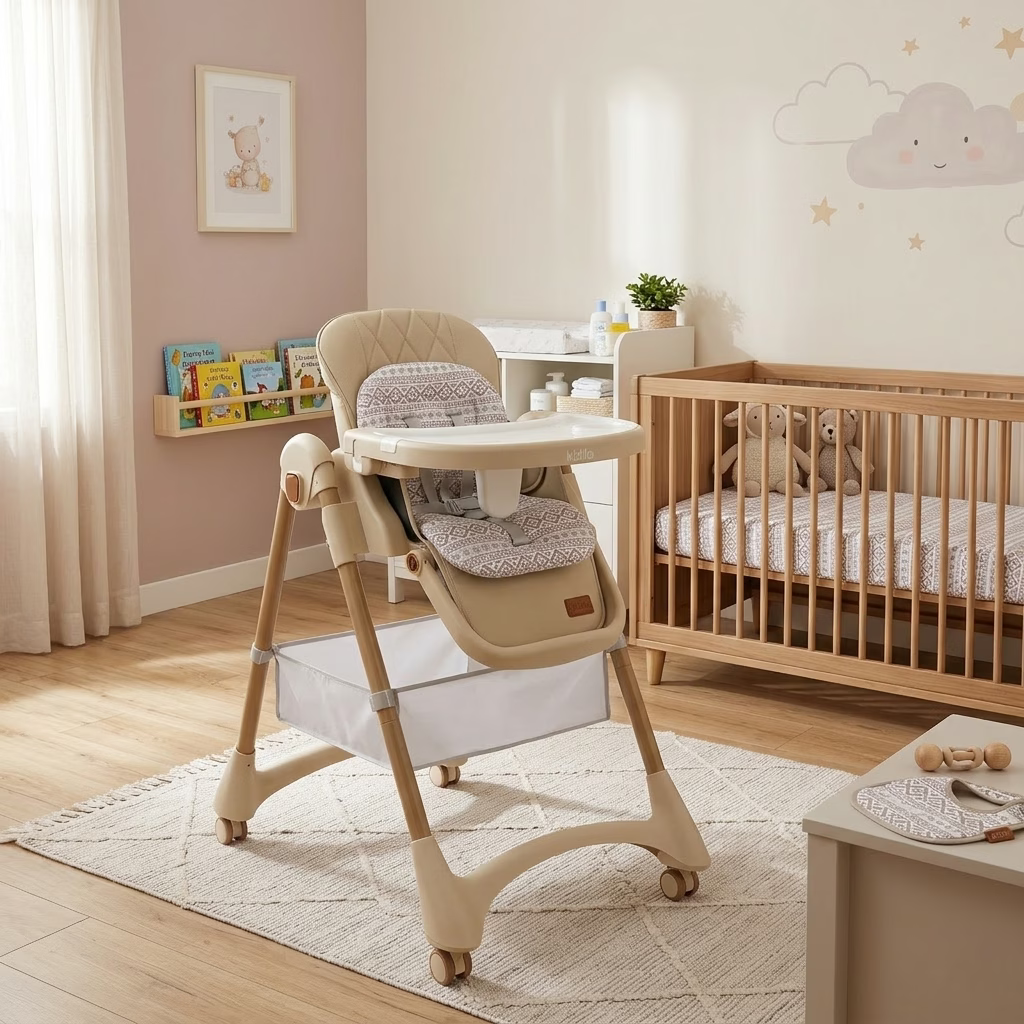 Chaise Haute Bébé Kidilo KD3-3 – Beige