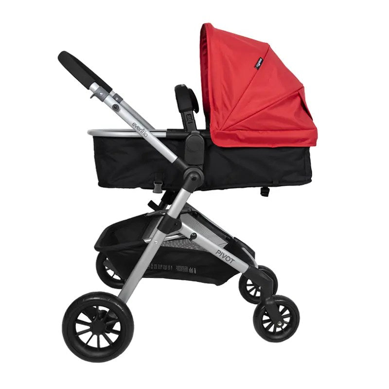 POUSSETTE PIVOT SAFEMAX + SIÈGE AUTO ROUGE – EVENFLO