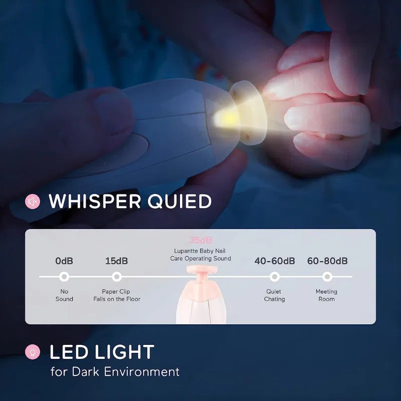 Coupe-ongles pour bébé avec lumière – rose