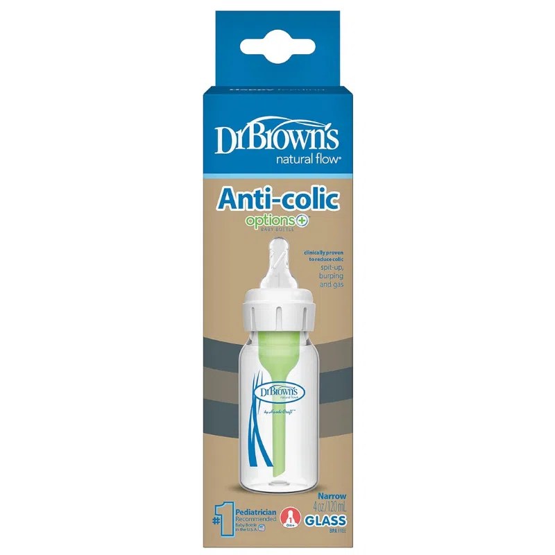 Dr. Brown’s Biberon en verre Cole étroit – 120ml