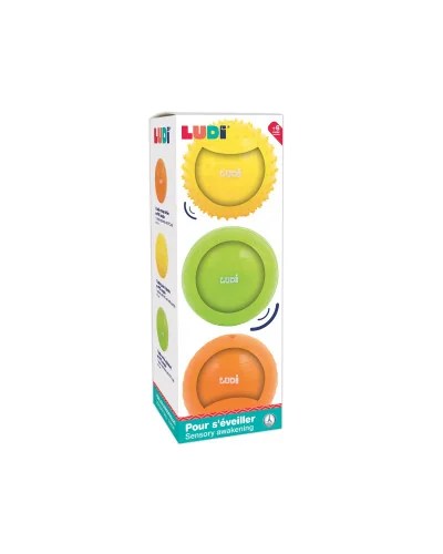 Ludi 3 Balles Sensorielles Jaune Vert Orange 6m+