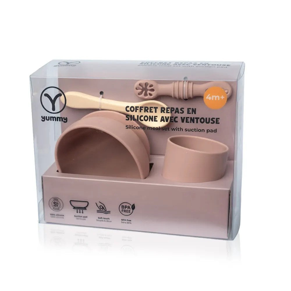 YUMMY Set de Comida de Silicona 4M+ – Blush