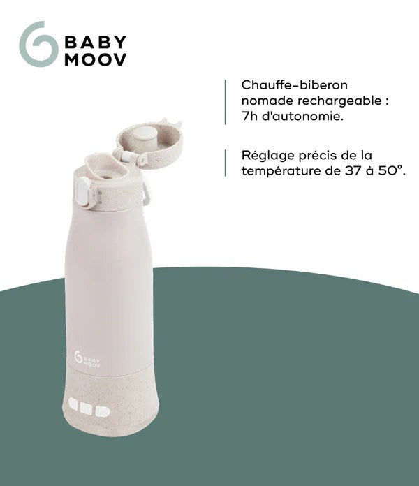 Babymoov Chauffe-biberon nomade rechargeable Moov & Feed