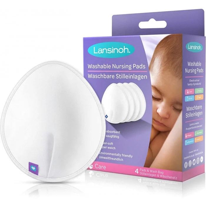 Coussinets d’allaitement lavables Lansinoh x4 blancs