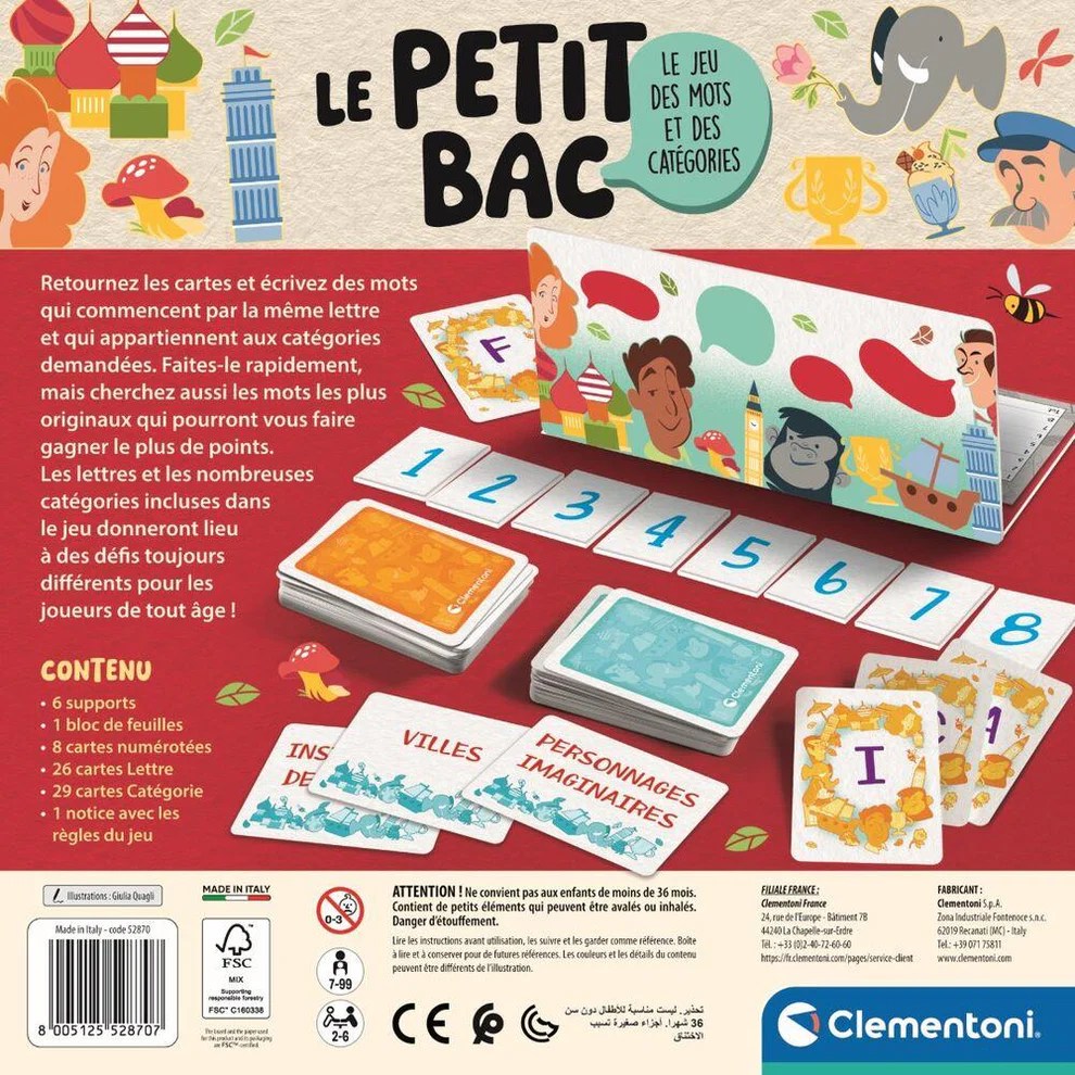 Le Petit Bac : Jeu de société – Clementoni