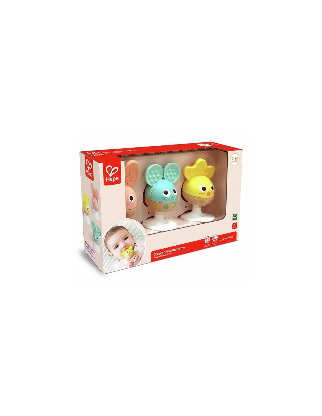 Trio de hochets Joyeux animaux – hape