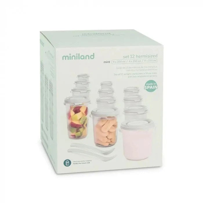 Miniland Set 12 pots de conservation Mint
