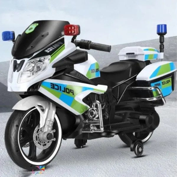 Grande Moto électrique de police 12v pour enfants