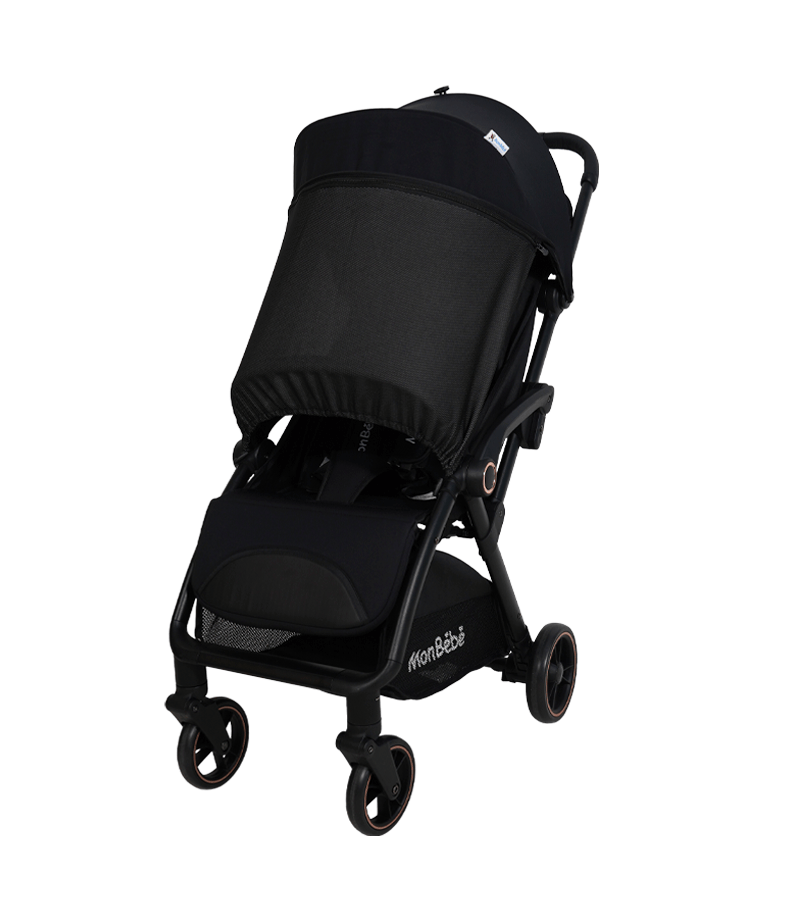 POUSSETTE AUTO-PLIANTE NOIR – MON BÉBÉ