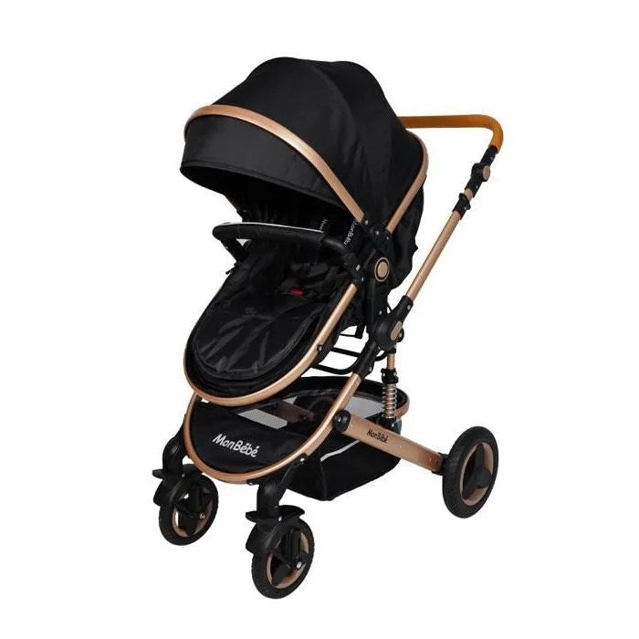 POUSSETTE TENDANCE RÉVERSIBLE NOIR – MON BÉBÉ