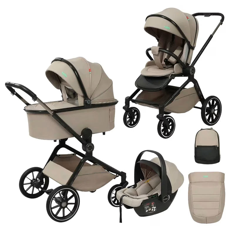 Poussette 3en1 beige Kidilo S008