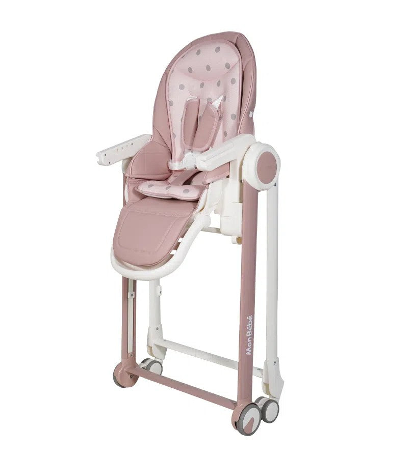 CHAISE HAUTE ÉVOLUTIVE ROSE – MON BEBE