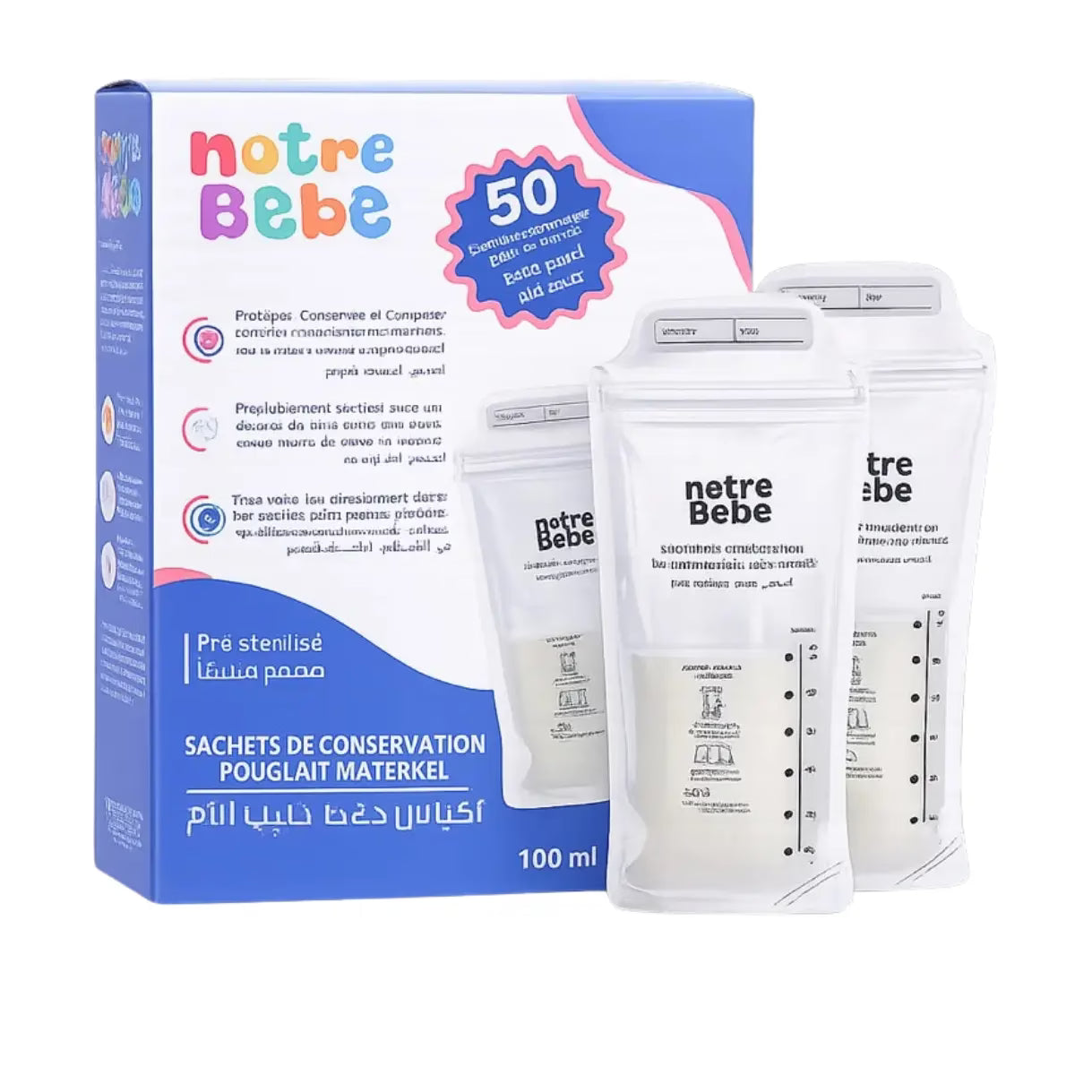 Sachets de Conservation Notre Bébé 50 Sachets – Sans BPA