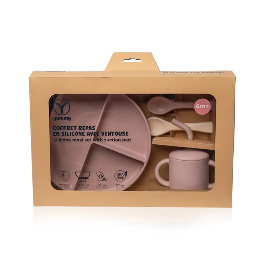 YUMMY Set de Comida de Silicona 6M+ – Blush