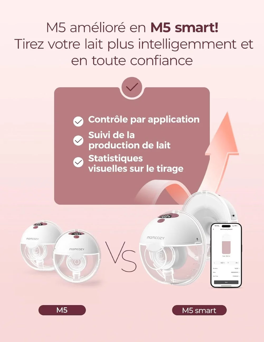 Tire-lait mains libres M5 Smart double Momcozy