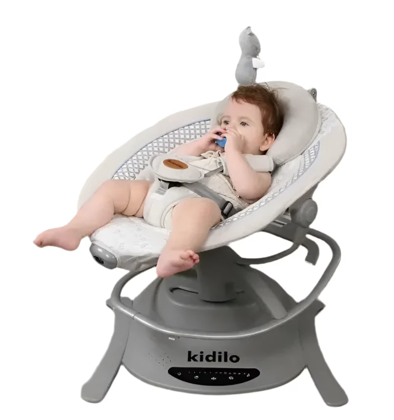 Balancelle Électrique Pivotante 360° avec Transat 2en1 – Kidilo