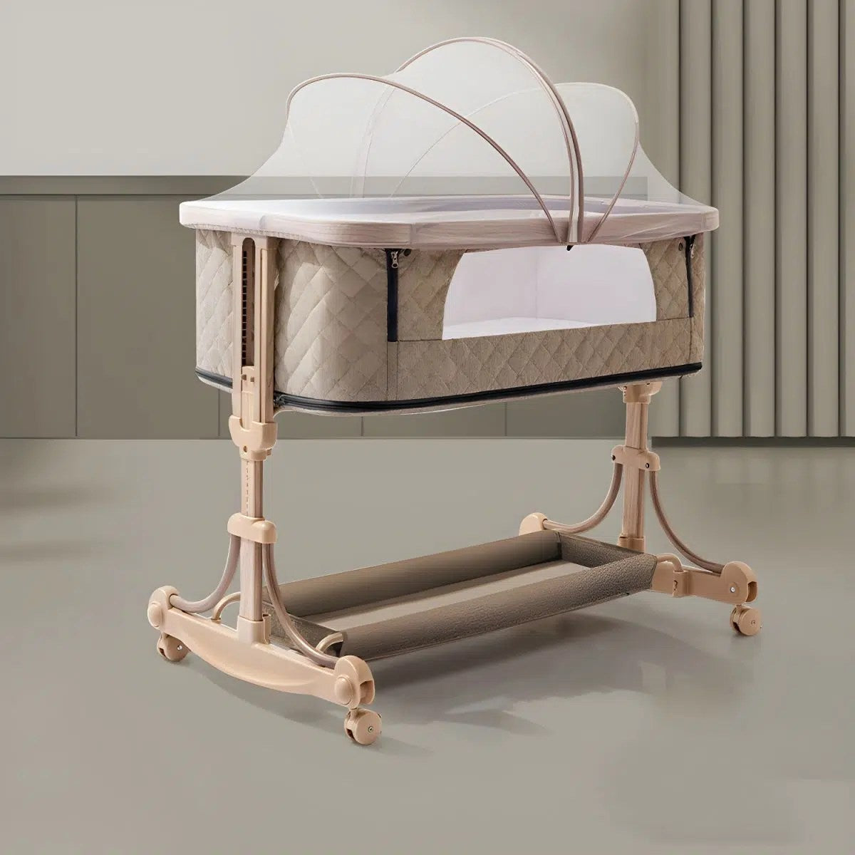 Kidilo Lit Cododo 3 en 1 pour bébé avec moustiquaires – BEIGE