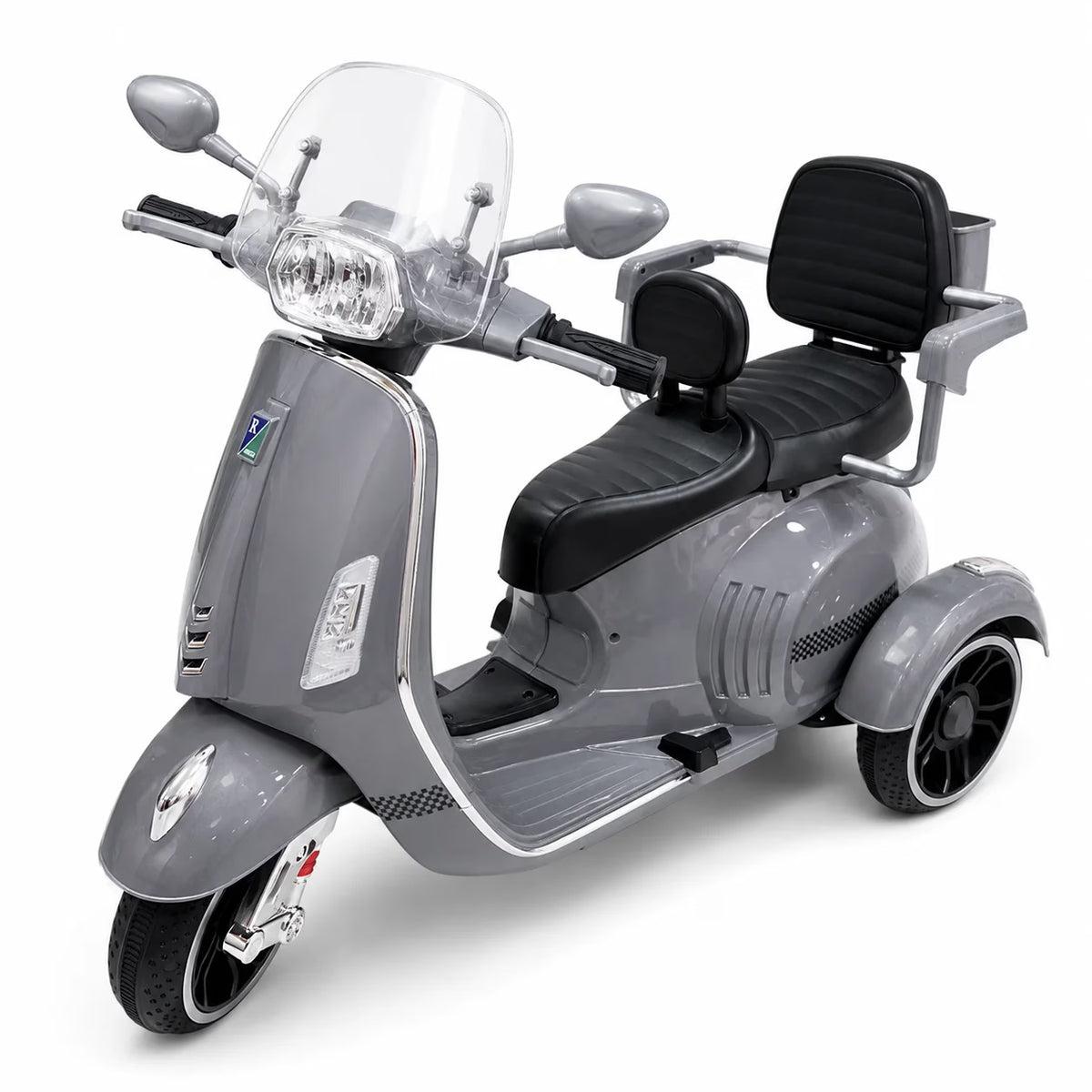 Vespa électrique enfant 3 roues 2 places à double moteur