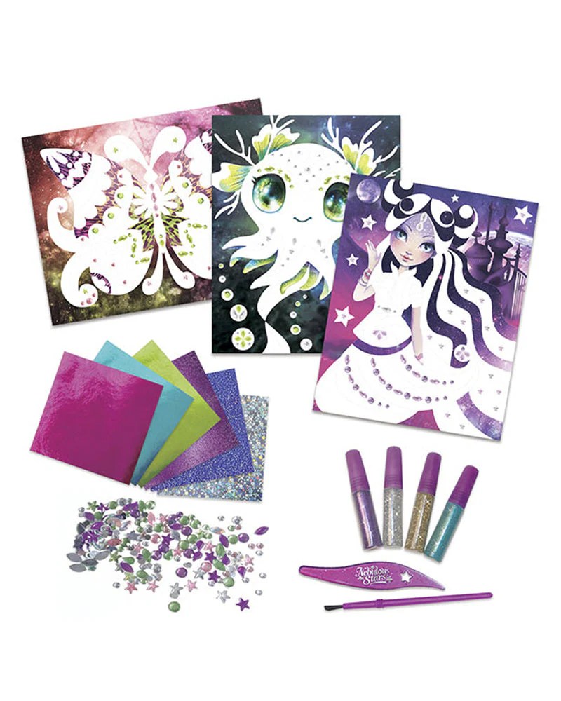 Coloriage et Peinture à Paillettes et Feuilles – Nebulous Stars