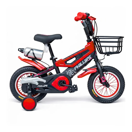 Vélo pour Enfant Phillips 12 pouces avec Panier avant -Rouge