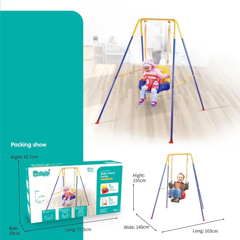BALANÇOIRE MÉTALLIQUE 3 EN 1 AVEC SIÈGE BÉBÉ 155 cm.