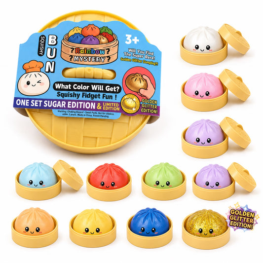 Dumpling Squishy – Jouet anti-stress petit pain mystère multicolore