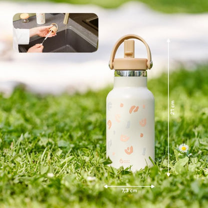 Paille Gourde Inox Little Explorer Ivoire