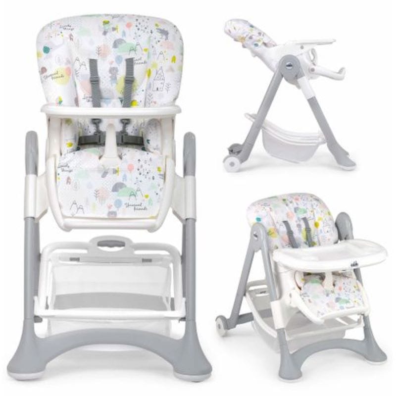 Chaise haute bébé CAMPIONE de 6 à 36 mois-Gris