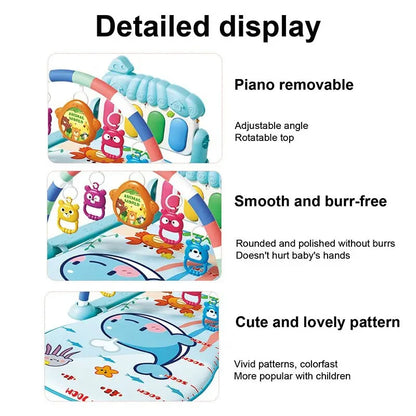 Tapis d’Éveil Bébé Piano Musical 4-en-1