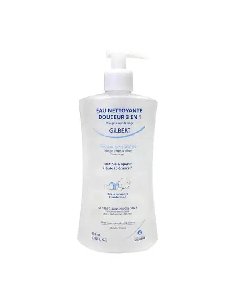 Offre : Gilbert Gel Nettoyant + Baume Relipidant 400ml = Eau Nettoyante 400ml