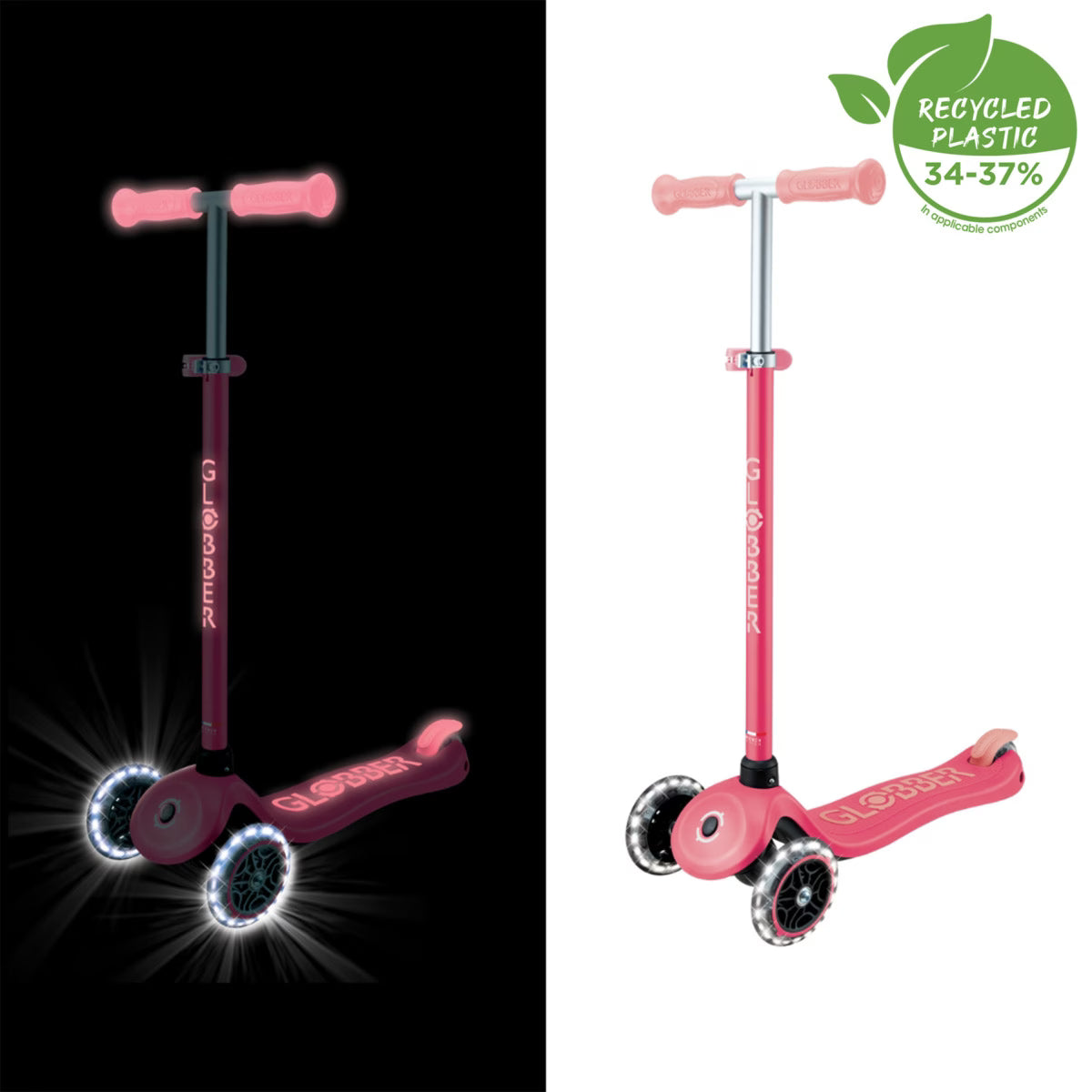 Trottinette Globber PRIMO PLUS LIGHTS GLOW – Rose