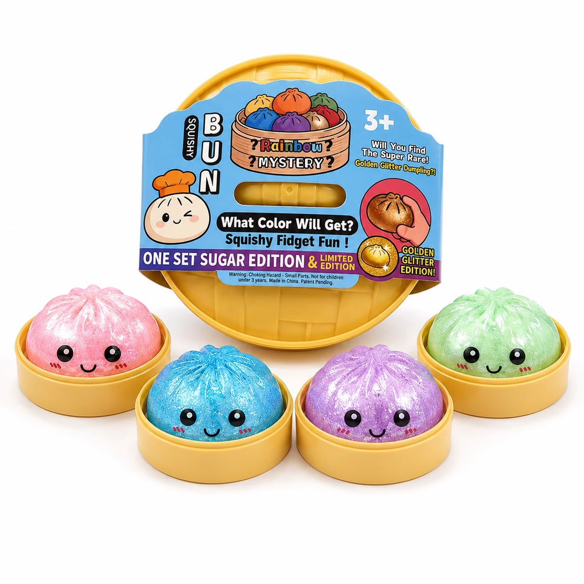 Dumpling Squishy – Jouet anti-stress petit pain mystère multicolore