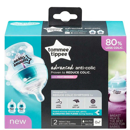 Lot de 2 Biberon Anticholique Avancé 150 ml en bleu